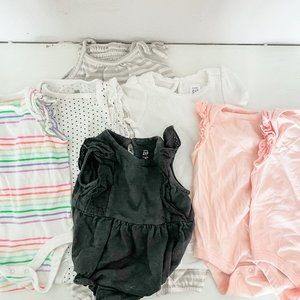 Bundle (7) onesies and one long romper Gap 3-6 Months